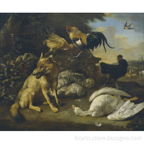 Classical natural art animal designs for fabric painting of village life